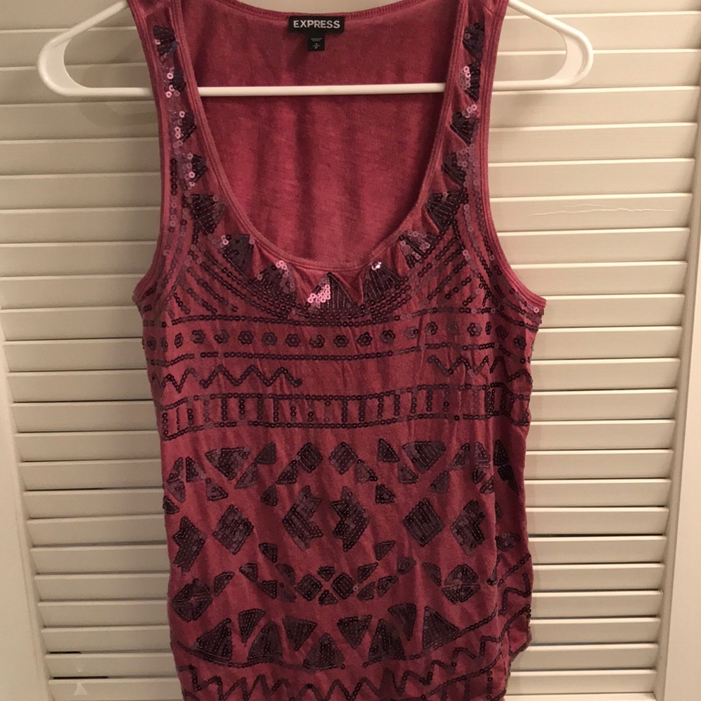 Express small red tank top